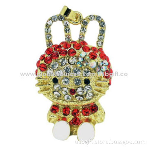 Beautiful, Hot Fashion Crystal Cat Model Shaped USB Flash Drive, 32GB